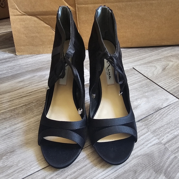 Nina Cherie Illusion Sandal Heel Sz: 7.5 - Black - Picture 9 of 16